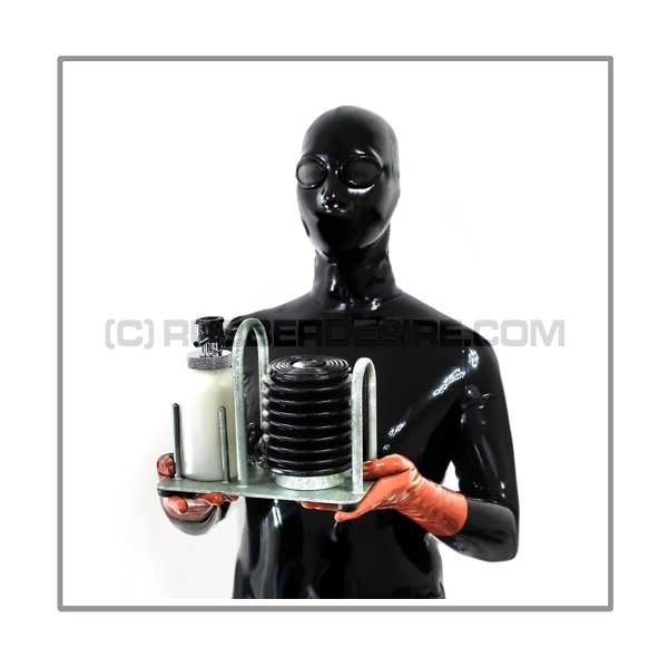 Inhalersystem SMELL-ONE with foot-pump, aroma-bottle, rebreathing bag and tube-set with t-joint and gasmask-connector-thread